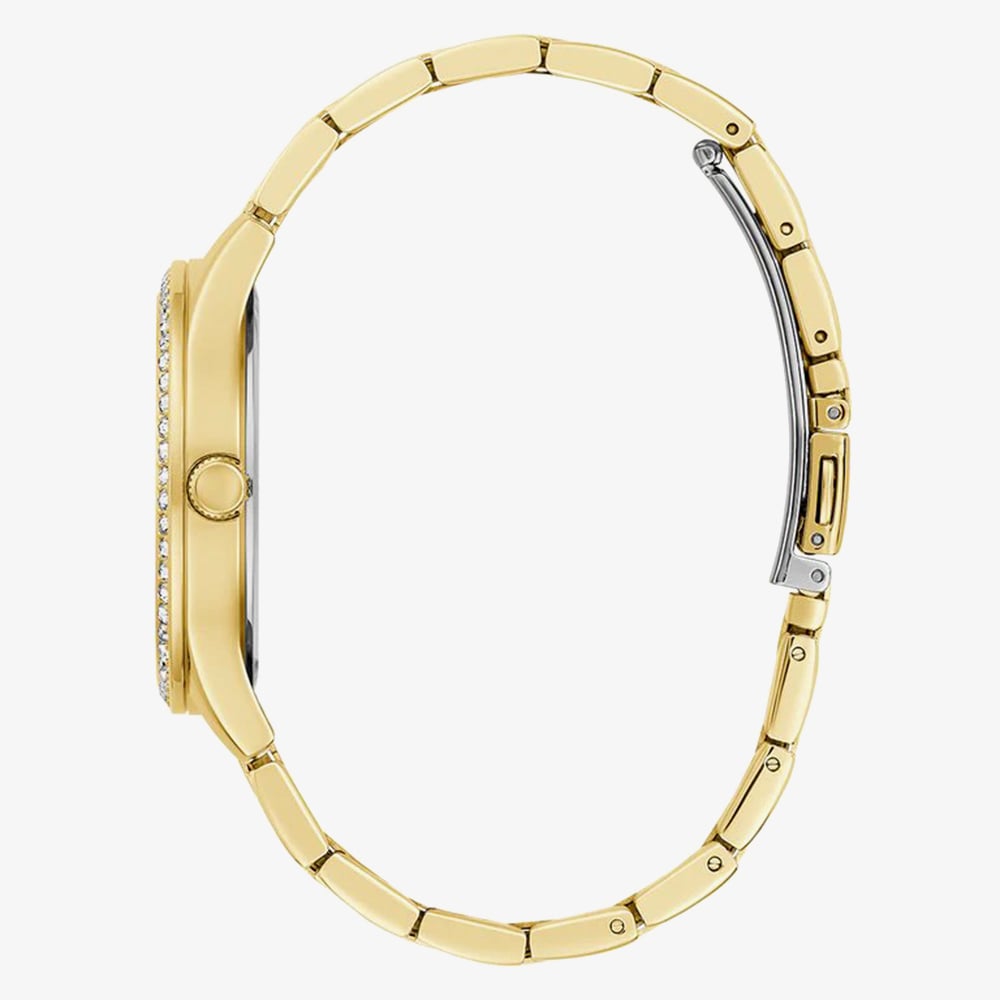 Guess Ladies Lady Idol Gold Tone Glitter Crystal Watch GW0605L2