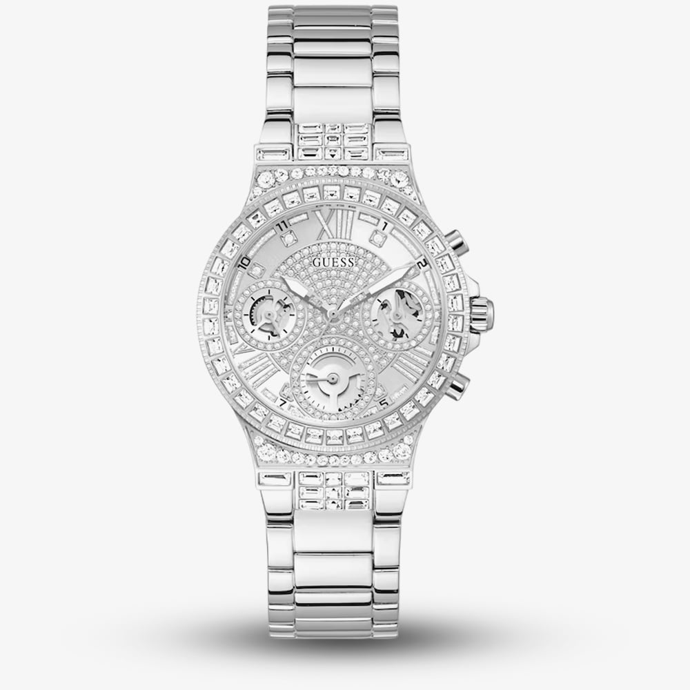 House of Watches - Guess Ladies Moonlight Silver Crystals Watch GW0320L1