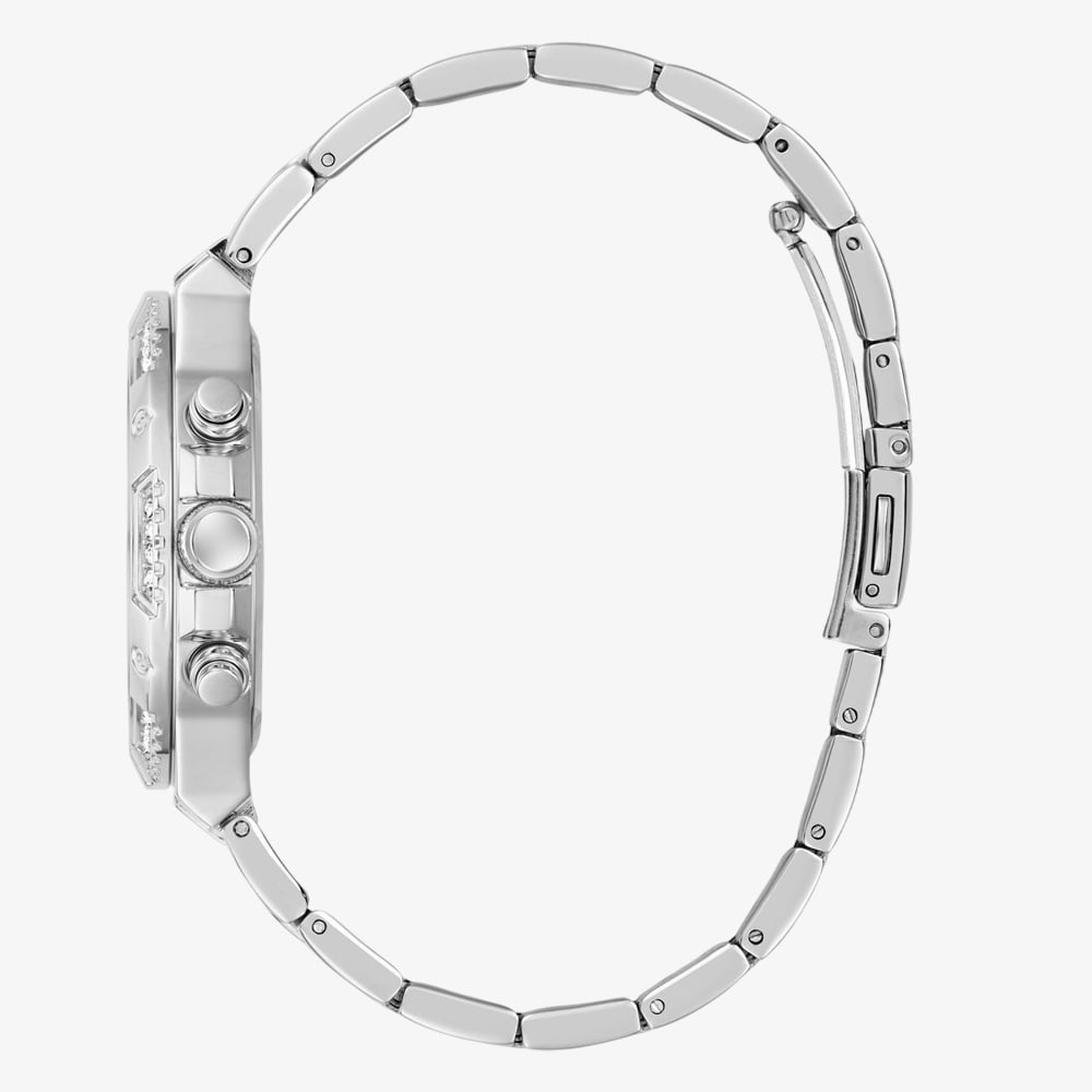 Guess Ladies Harlow Silver Tone Pink Dial Multifunction Watch GW0950L1