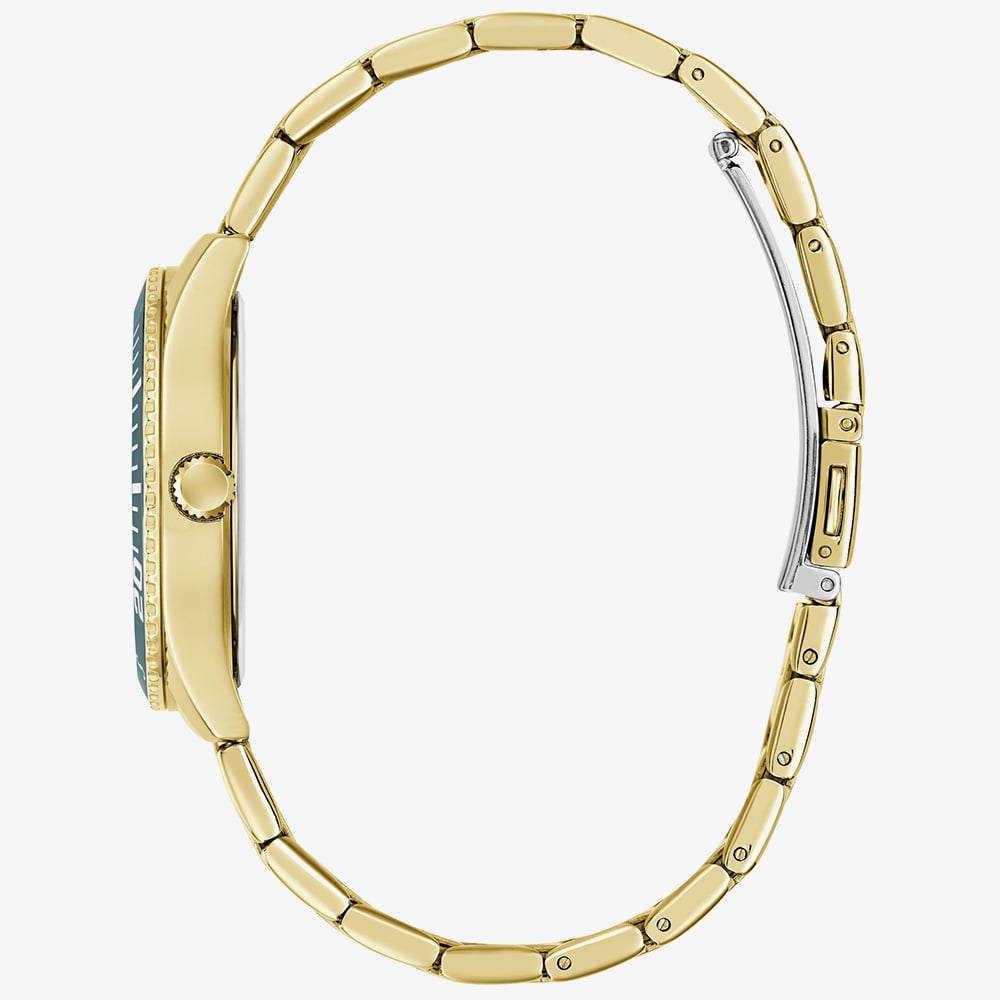 Guess Ladies Mariana Gold Tone Teal Dial Bracelet Watch GW1035L2