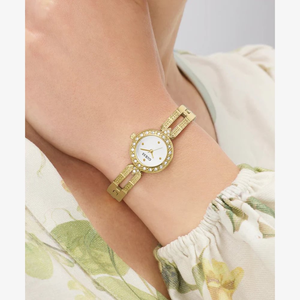 Guess Ladies Cassidy Gold Tone Bangle Watch GW1016L2