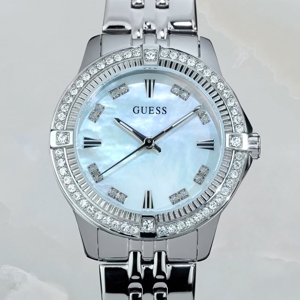 Guess Ladies Colette Silver Crystal Bracelet Watch GW1027L1