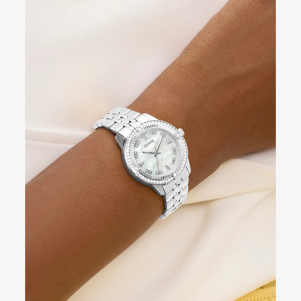 Guess Ladies Colette Silver Crystal Bracelet Watch GW1027L1