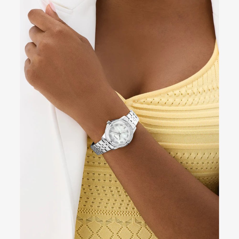 Guess Ladies Colette Silver Crystal Bracelet Watch GW1027L1