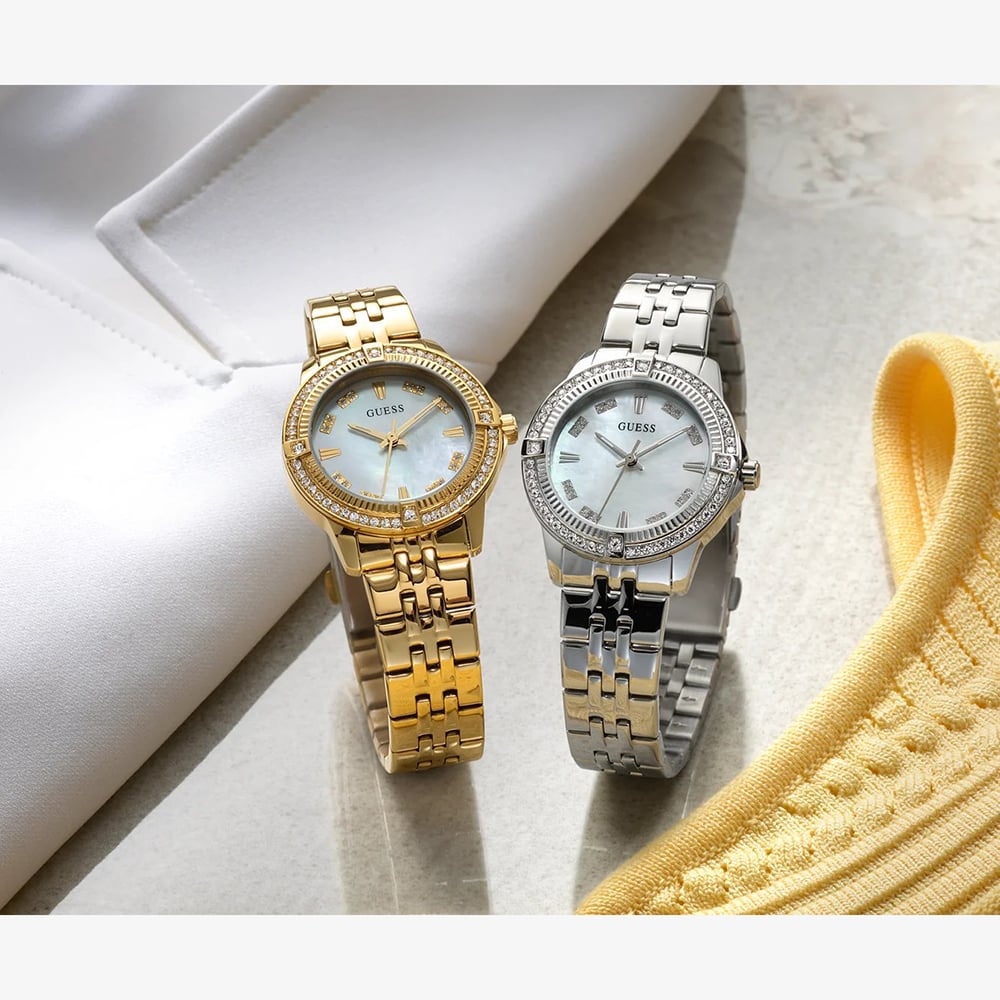 Guess Ladies Colette Gold Tone Crystal Bracelet Watch GW1027L2