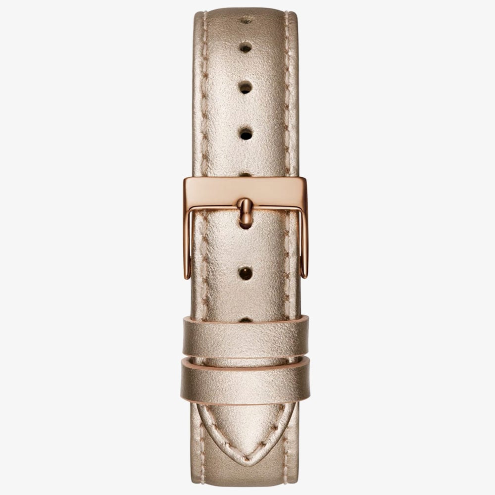 Guess Ladies Terrace Champagne Leather Strap Watch GW0116L1