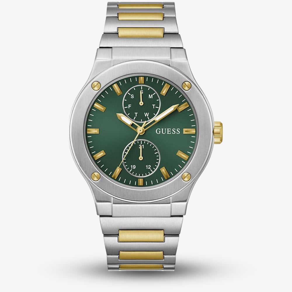 House of Watches - Guess Mens Jet Two Tone Green Dial Watch GW0795G1