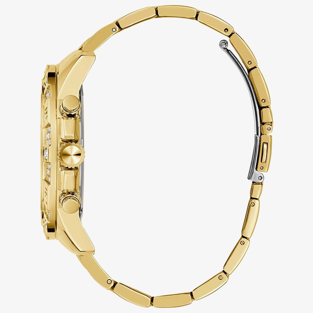 Guess Mens Majestic Gold Plated Crystal Watch GW0796G2