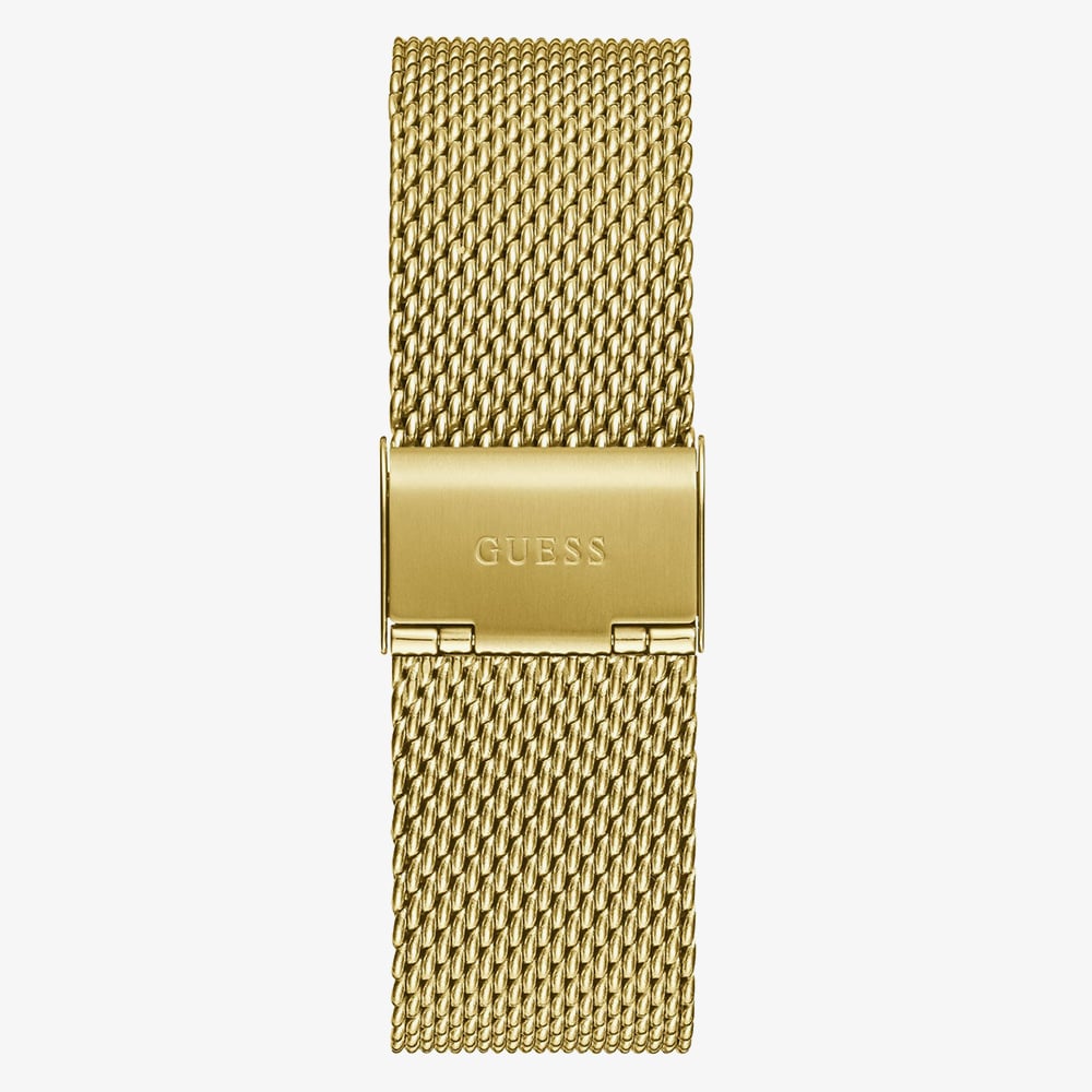 Guess Mens Monarch Gold Tone Lion Mesh Bracelet Watch GW0702G1