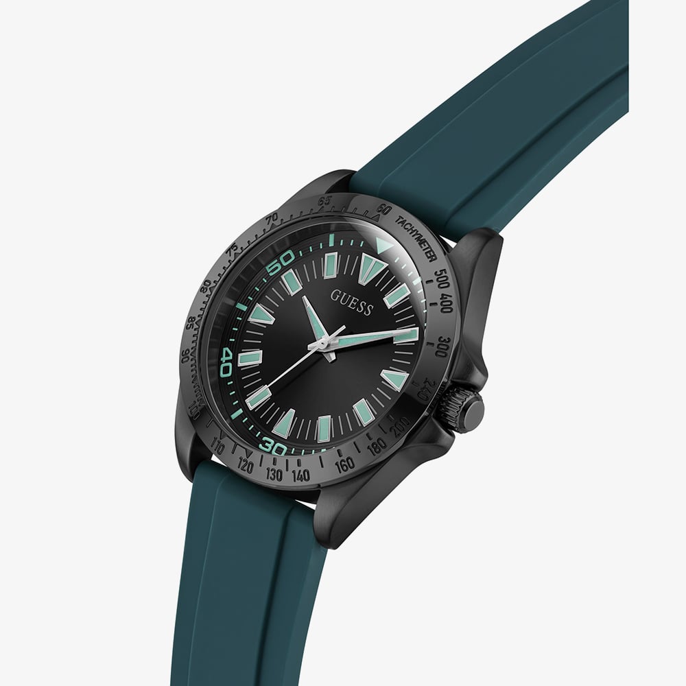 Guess Mens Neo Black Dial Blue Rubber Strap Watch GW1065G3