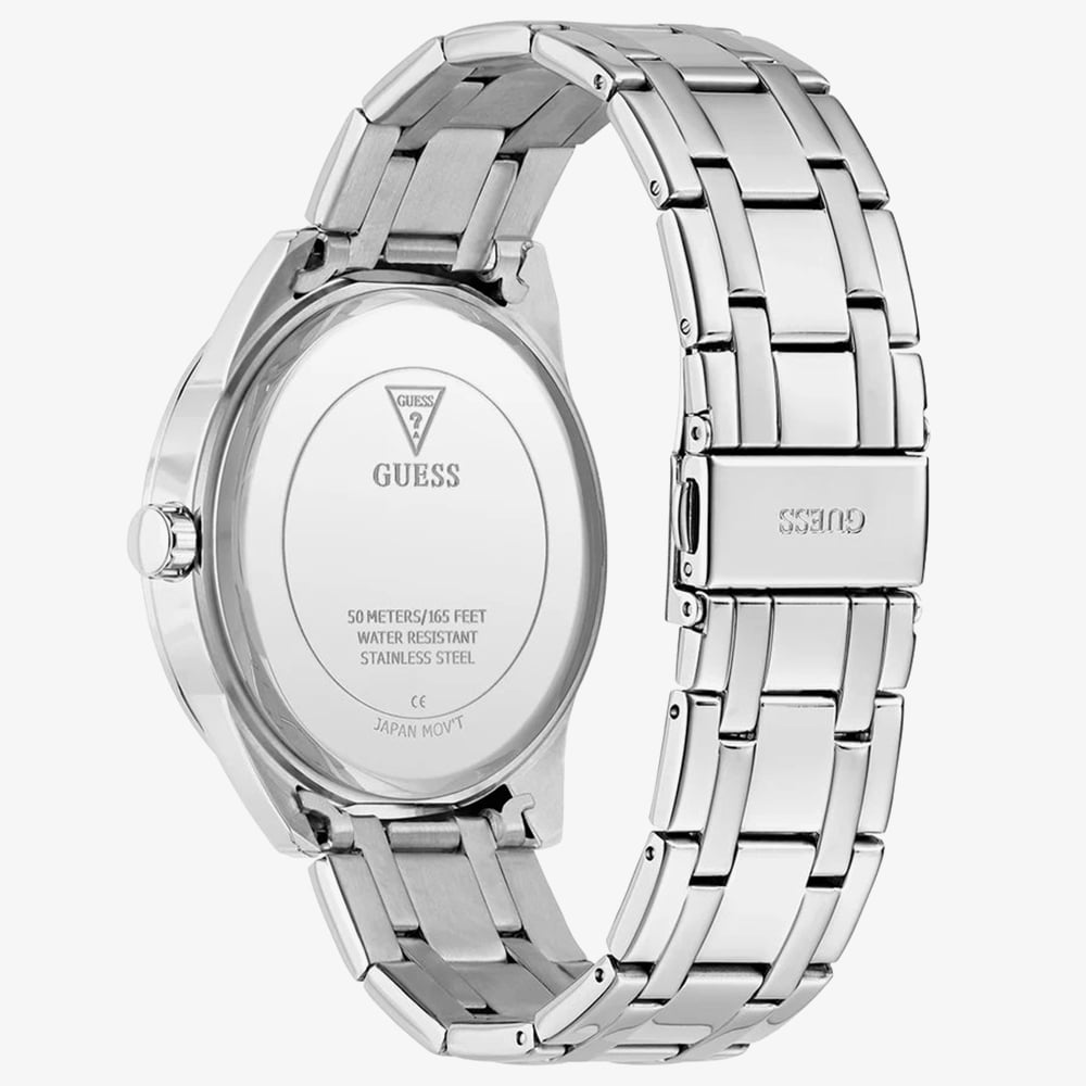 Guess Mens Elliot Silver Blue Dial Watch Gift Set GW1008G1