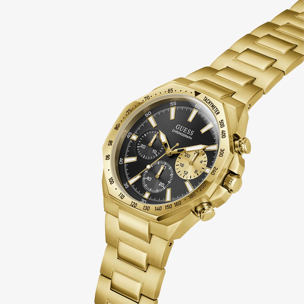 Guess Mens Blake Gold & Black Bracelet Watch GW1122G2