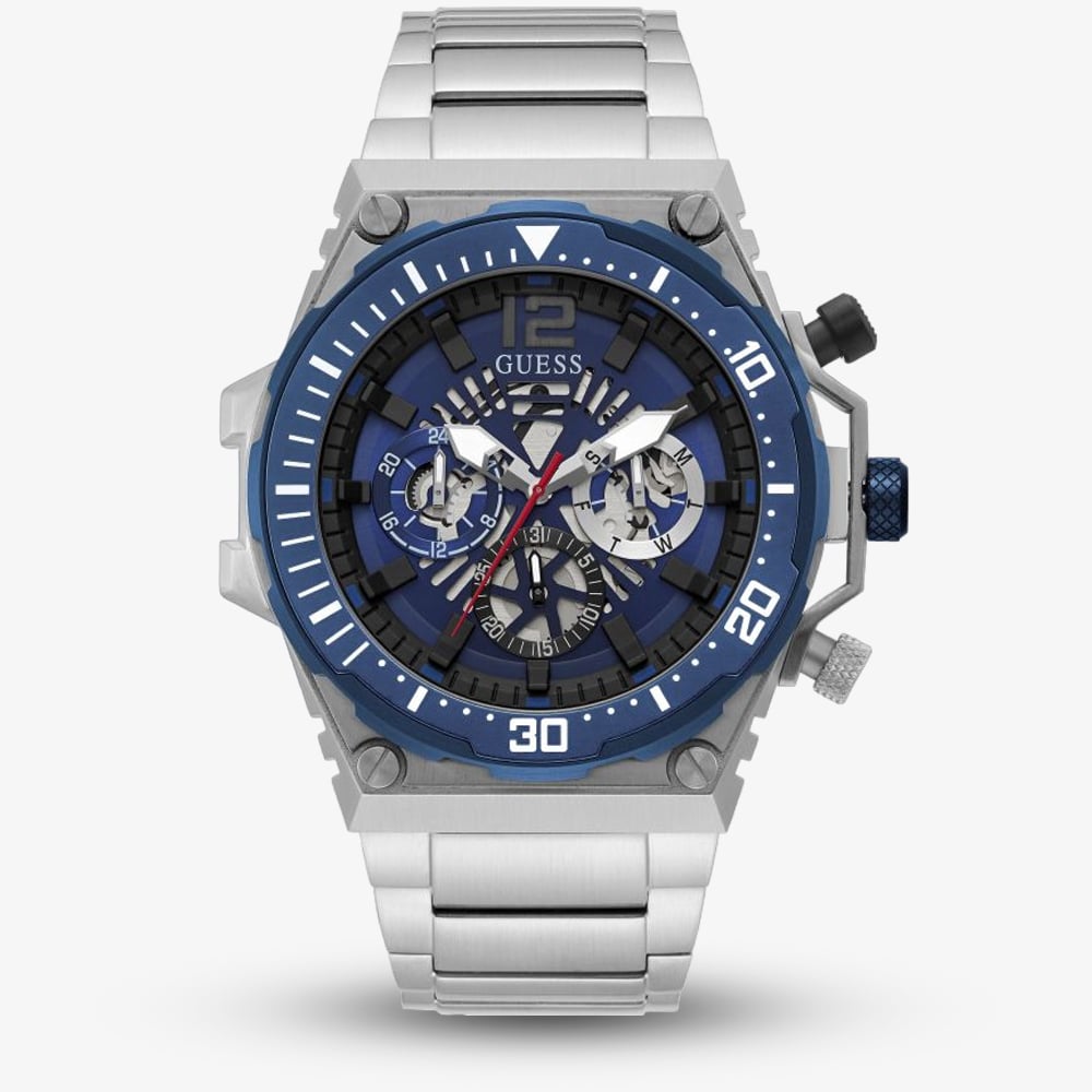 House of Watches - Guess Mens Exposure Blue Dial Chronograph Watch GW0324G1