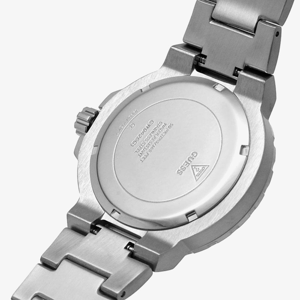 Guess Mens Track Black Dial & Silver Bracelet Watch GW0426G1