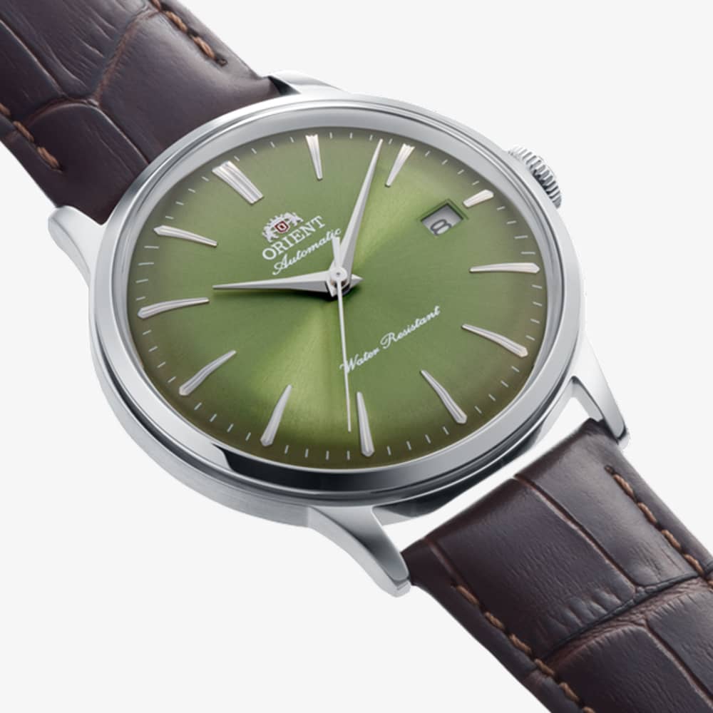 Orient Mens Bambino Green Dial Leather Strap Watch RA-AC0029E