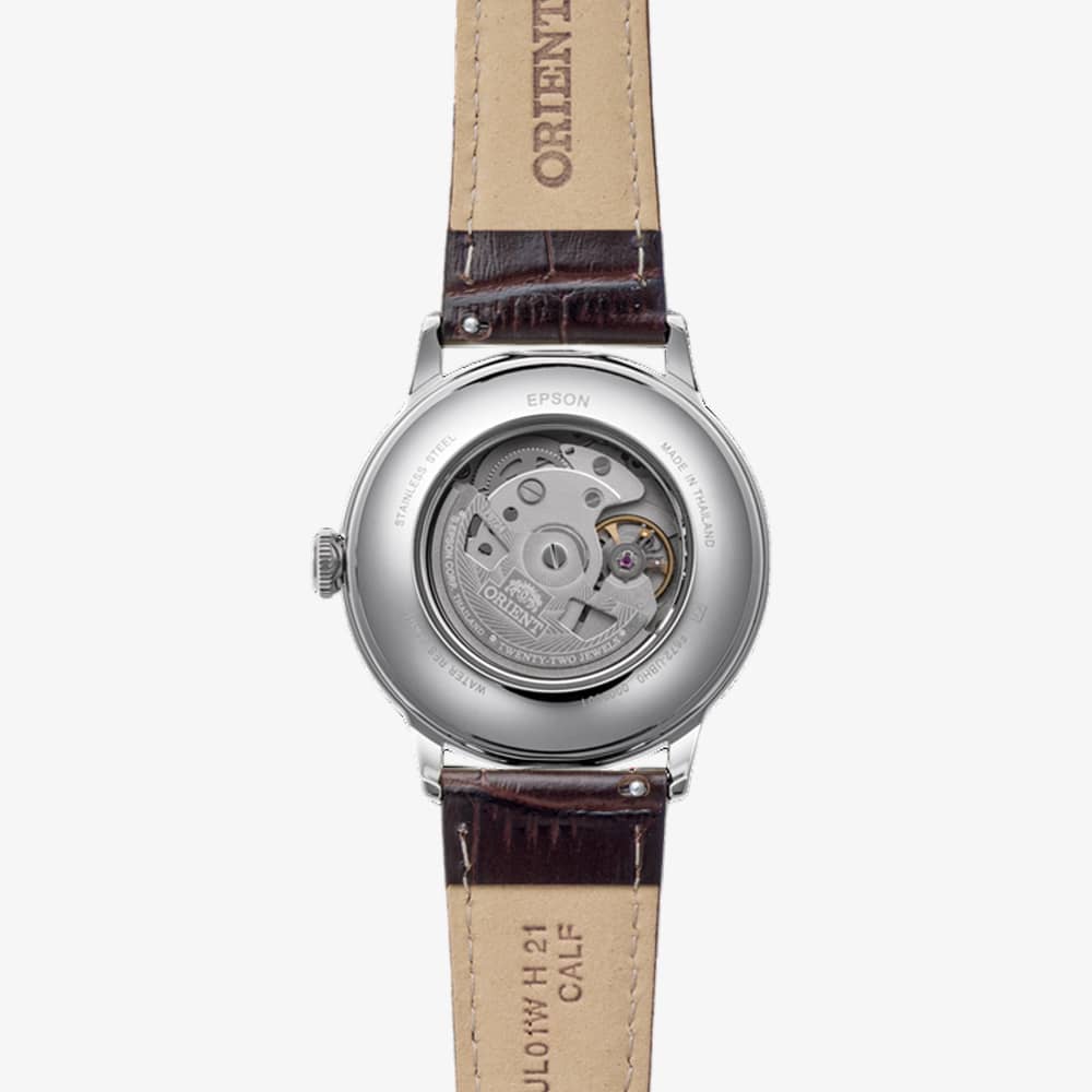 Orient Mens Bambino Green Dial Leather Strap Watch RA-AC0029E