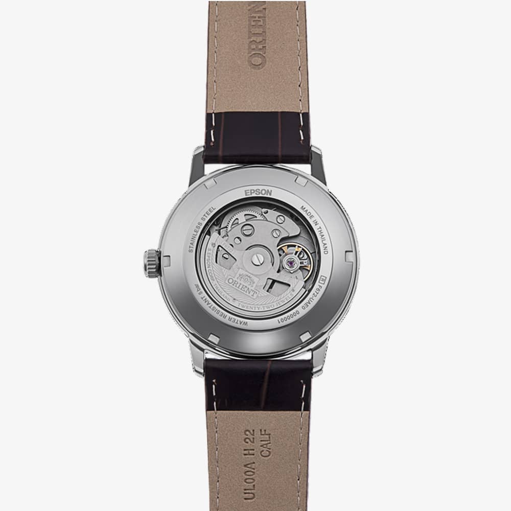 Orient Mens AC0F Red Dial Leather Strap Watch RA-AC0F15R