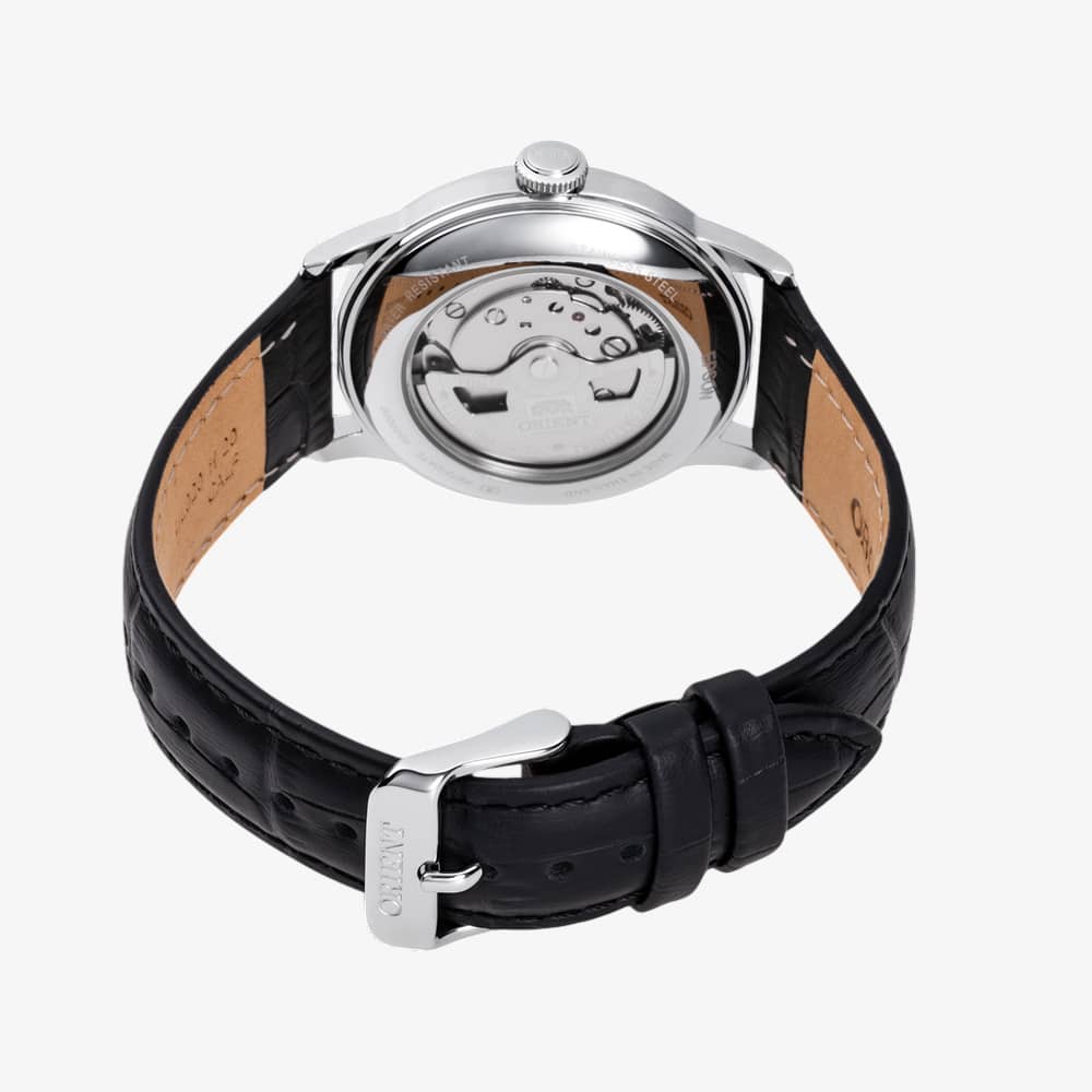 Orient Unisex Bambino Black Dial Leather Strap Watch RA-AC0M02B