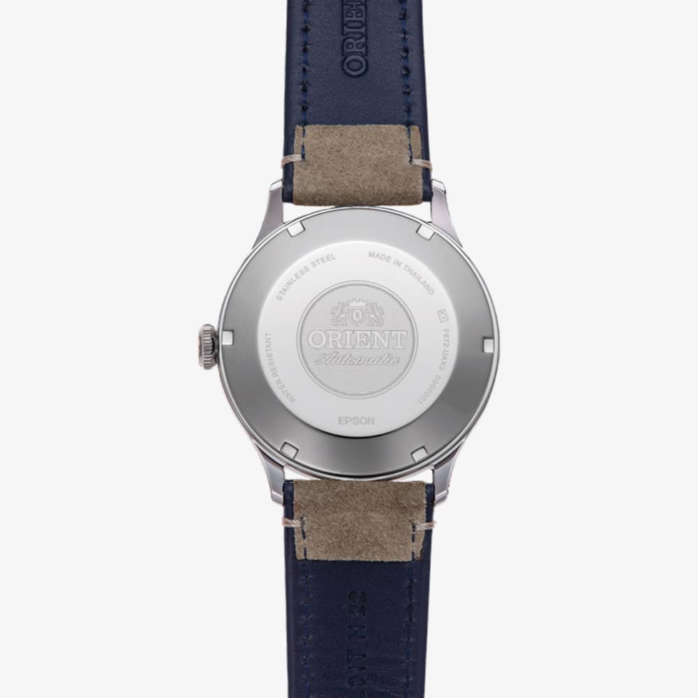 Orient Mens Bambino Navy Blue Dial Leather Strap Watch RA-AC0P02L