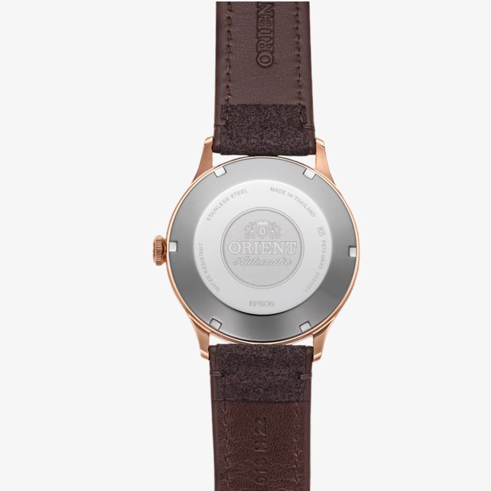 Orient Mens Bambino Brown Dial Leather Strap Watch RA-AC0P04Y