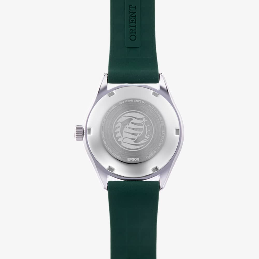 Orient Mens Mako 40 Green Dial Rubber Strap Watch RA-AC0Q11E