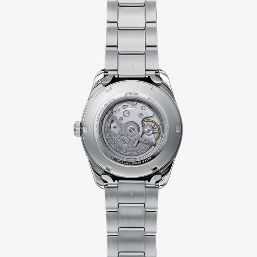 Orient Mens Stretto Sun & Moon Green Dial Bracelet Watch RA-AK0314E