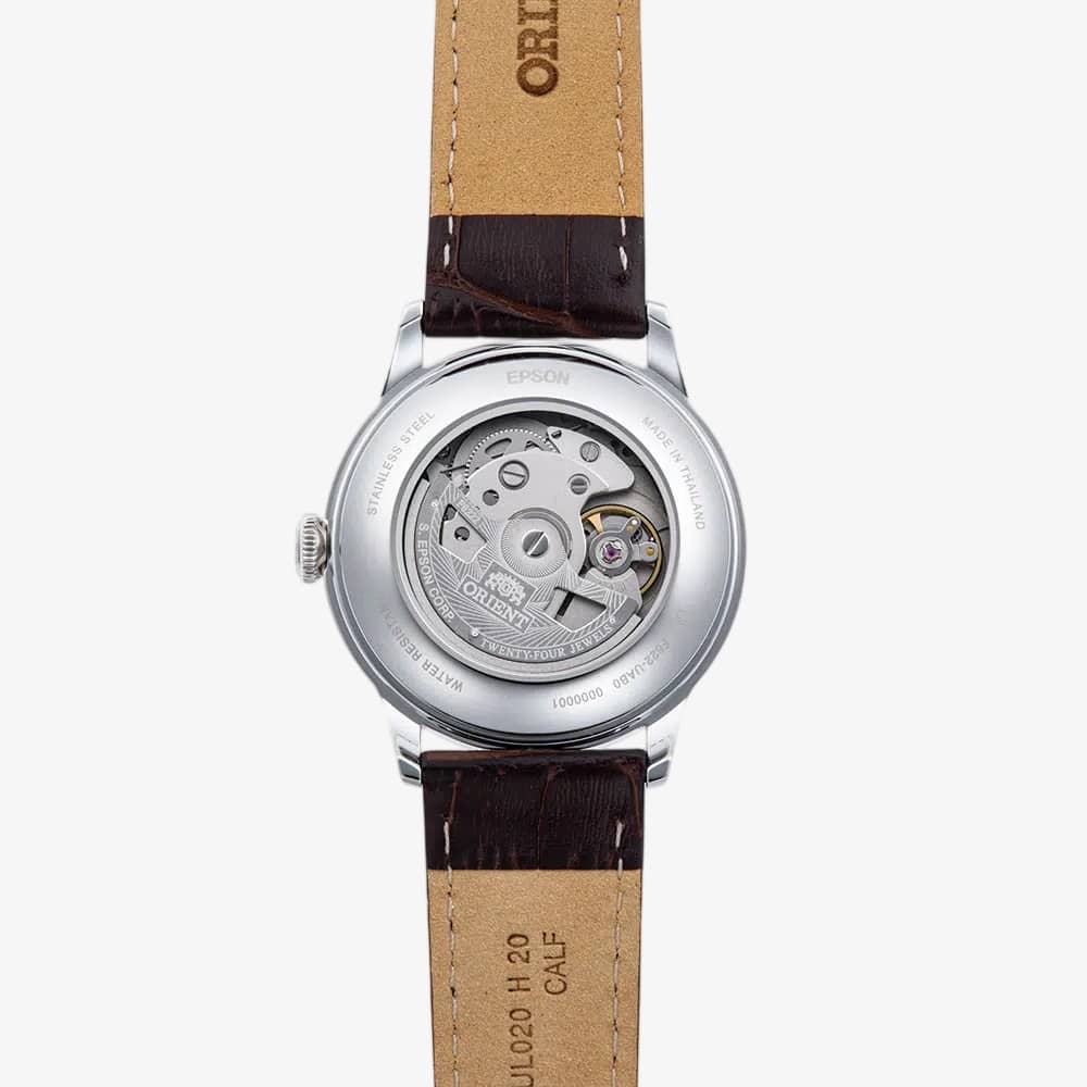 Orient Mens Bambino Small Seconds Champagne Dial Leather Strap Watch RA-AP0003S