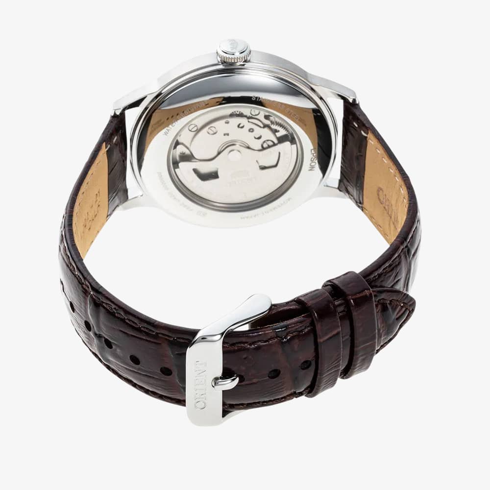 Orient Mens Bambino Small Seconds Champagne Dial Leather Strap Watch RA-AP0003S
