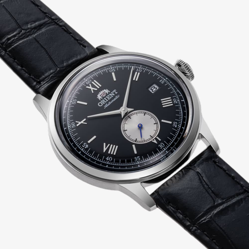 Orient Mens Bambino Small Seconds Black Dial Leather Strap Watch RA-AP0101B