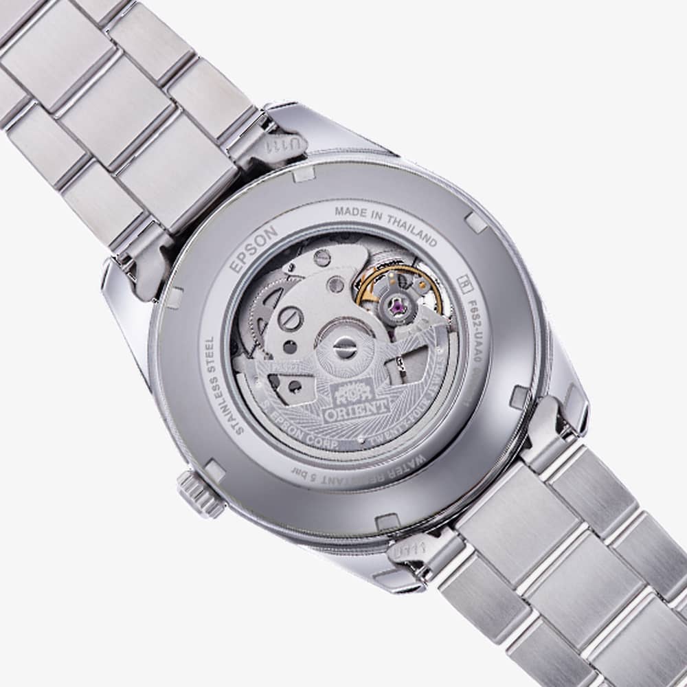 Orient Mens AR00 Semi Skeleton Green Dial Bracelet Watch RA-AR0008E