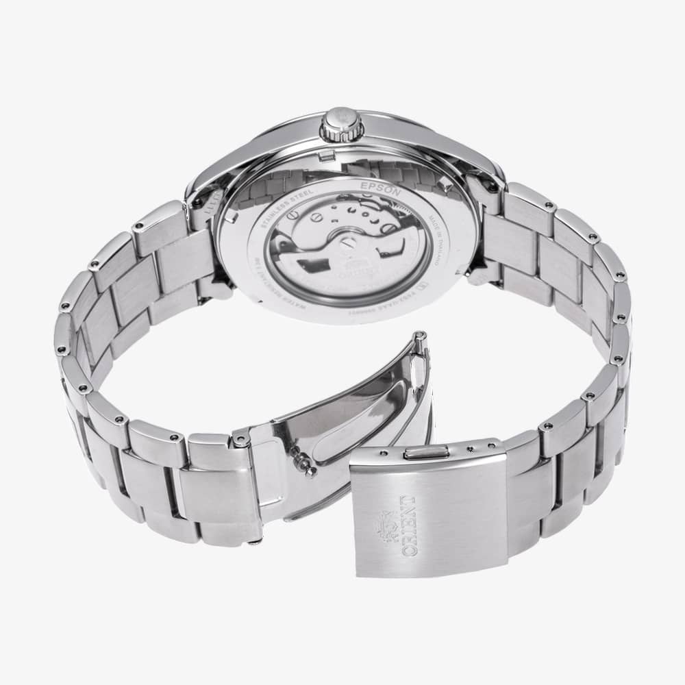 Orient Mens AR00 Semi Skeleton Green Dial Bracelet Watch RA-AR0008E