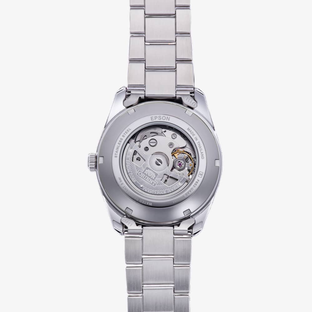 Orient Mens AR00 Semi Skeleton Ice Blue Dial Bracelet Watch RA-AR0009L