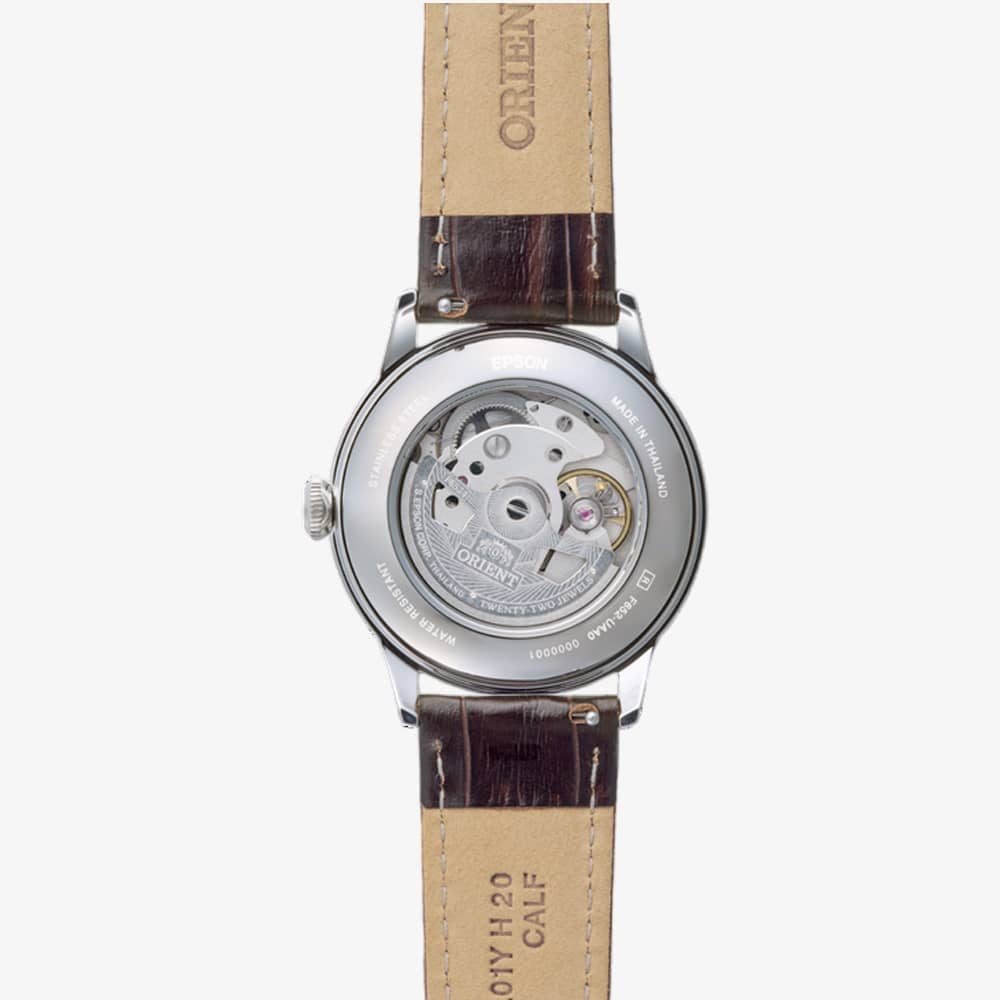 Orient Mens Classic Bambino Ivory Dial Leather Strap Watch RA-BB0003Y