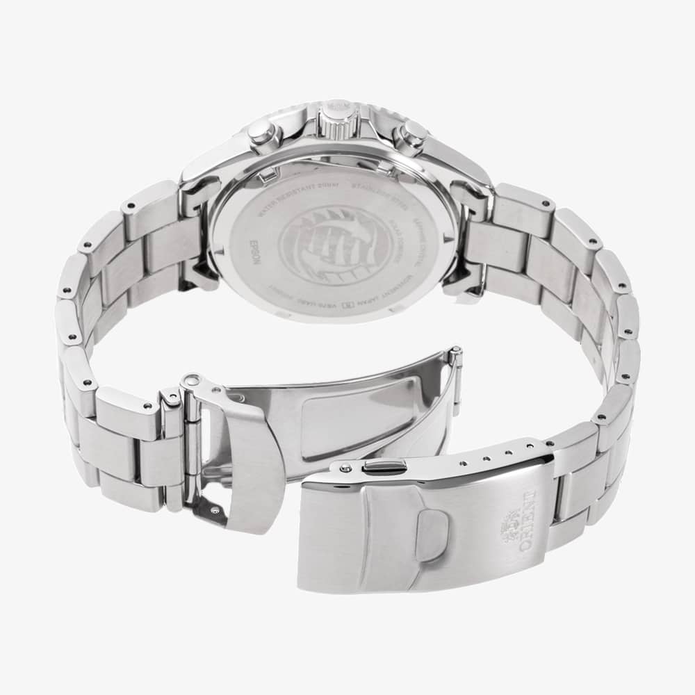 Orient Mens Mako Chronograph Solar White Dial Bracelet Watch RA-TX0203S