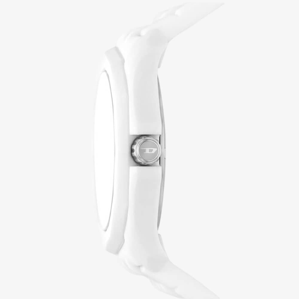 Diesel Mens Stinger White Dial Rubber Strap Watch DZ2244