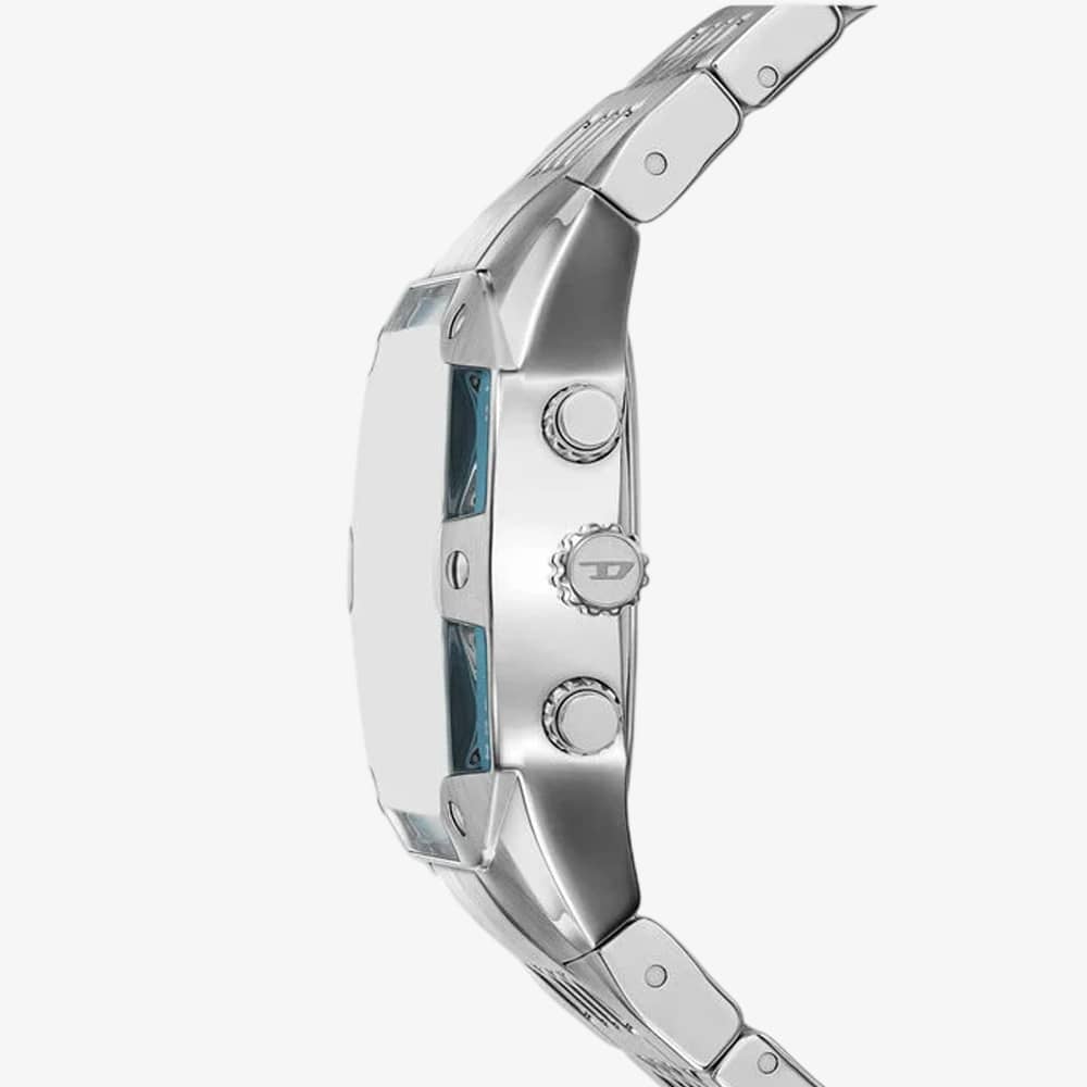 Diesel Mens Spiked Cushion Blue Chronograph Dial Bracelet Watch DZ4725