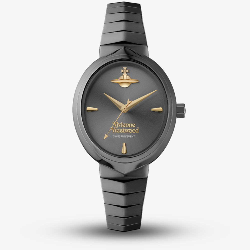 Vivienne Westwood VV303BKGD Ladies Rebel Leather Strap Watch