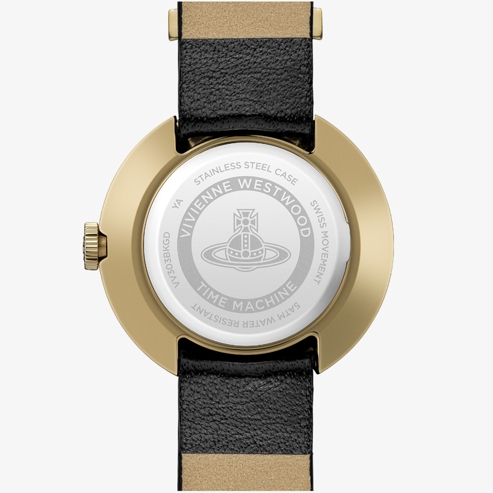 Vivienne Westwood Ladies Rebel Leather Strap Watch VV303BKGD 