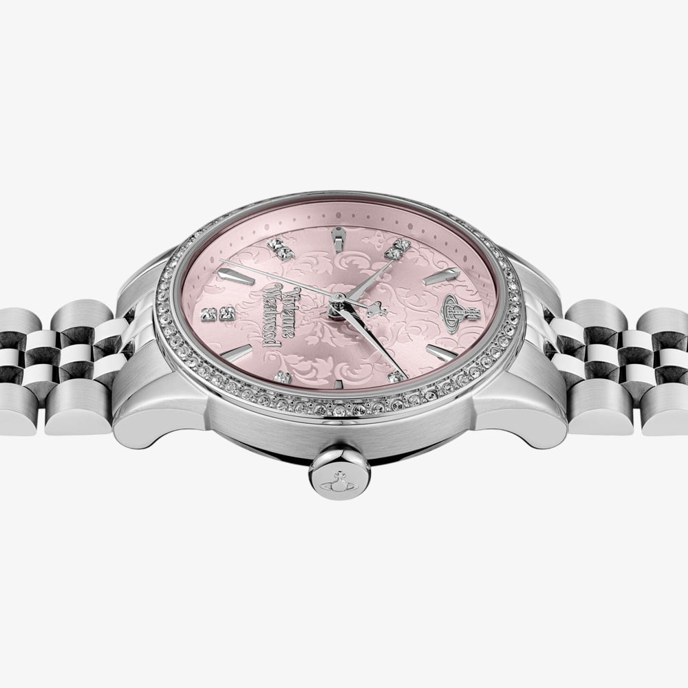 Vivienne Westwood Ladies Little Wallace Pink Patterned Dial Watch VV327PKSL