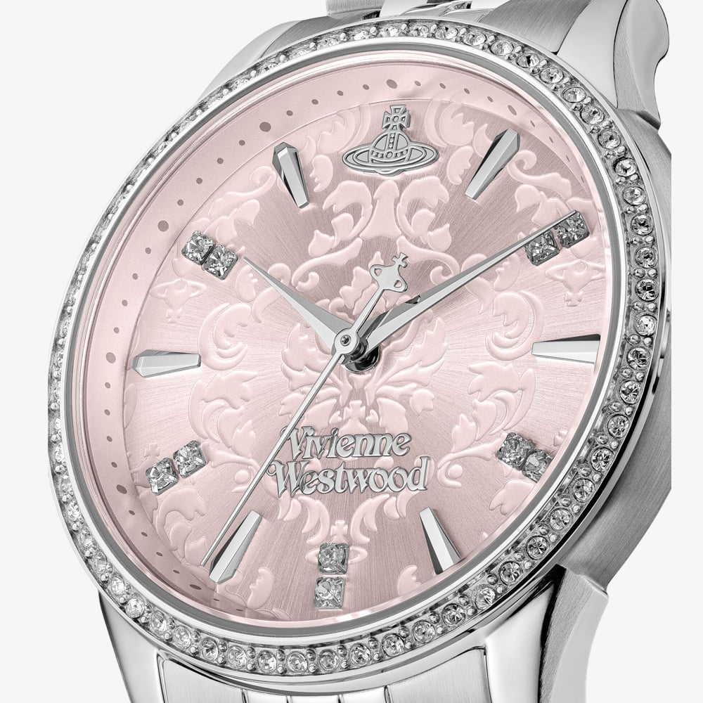 Vivienne Westwood Ladies Little Wallace Pink Patterned Dial Watch VV327PKSL