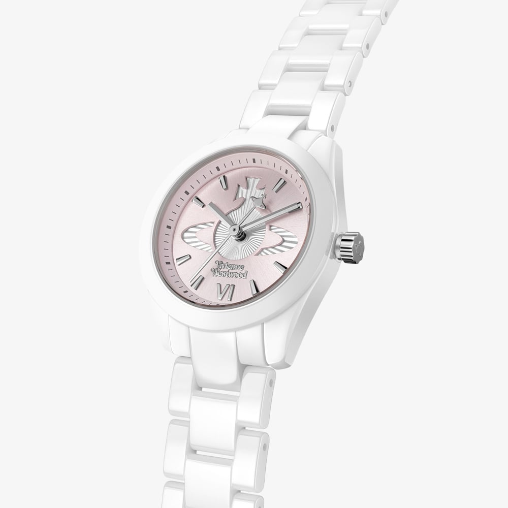 Vivienne Westwood Ladies Fenchurch Ceramica Pink Dial Watch VV358LPKWH