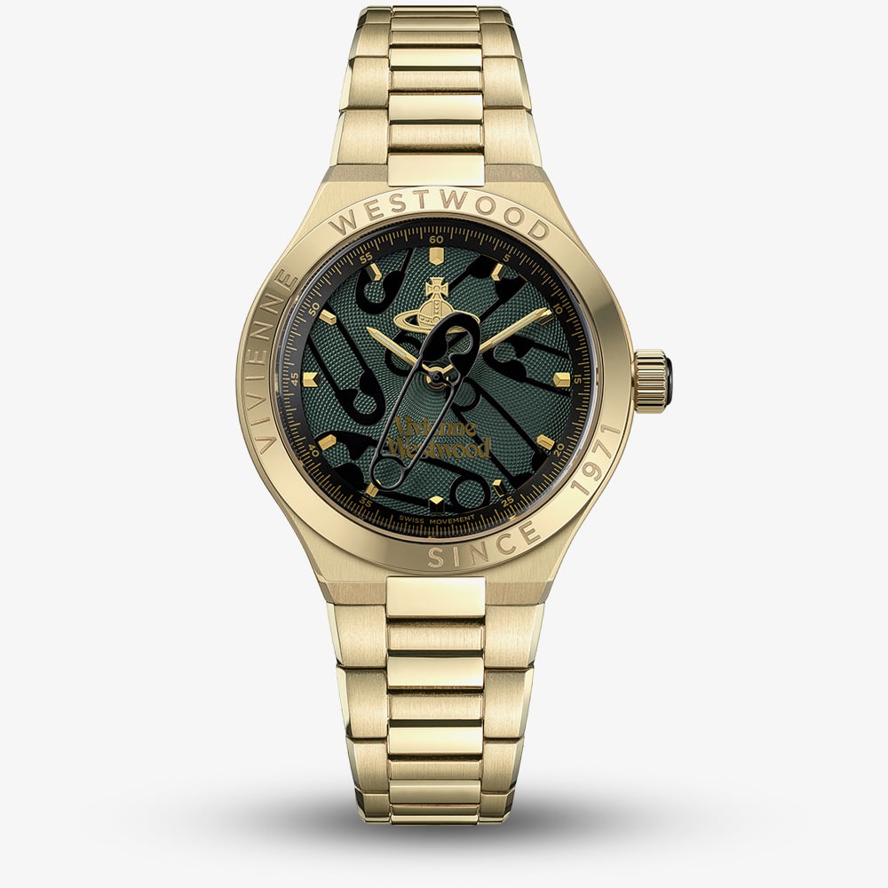 House of Watches - Vivienne Westwood Berwick Golden Paperclip Dial Bracelet Watch VV345GRGD