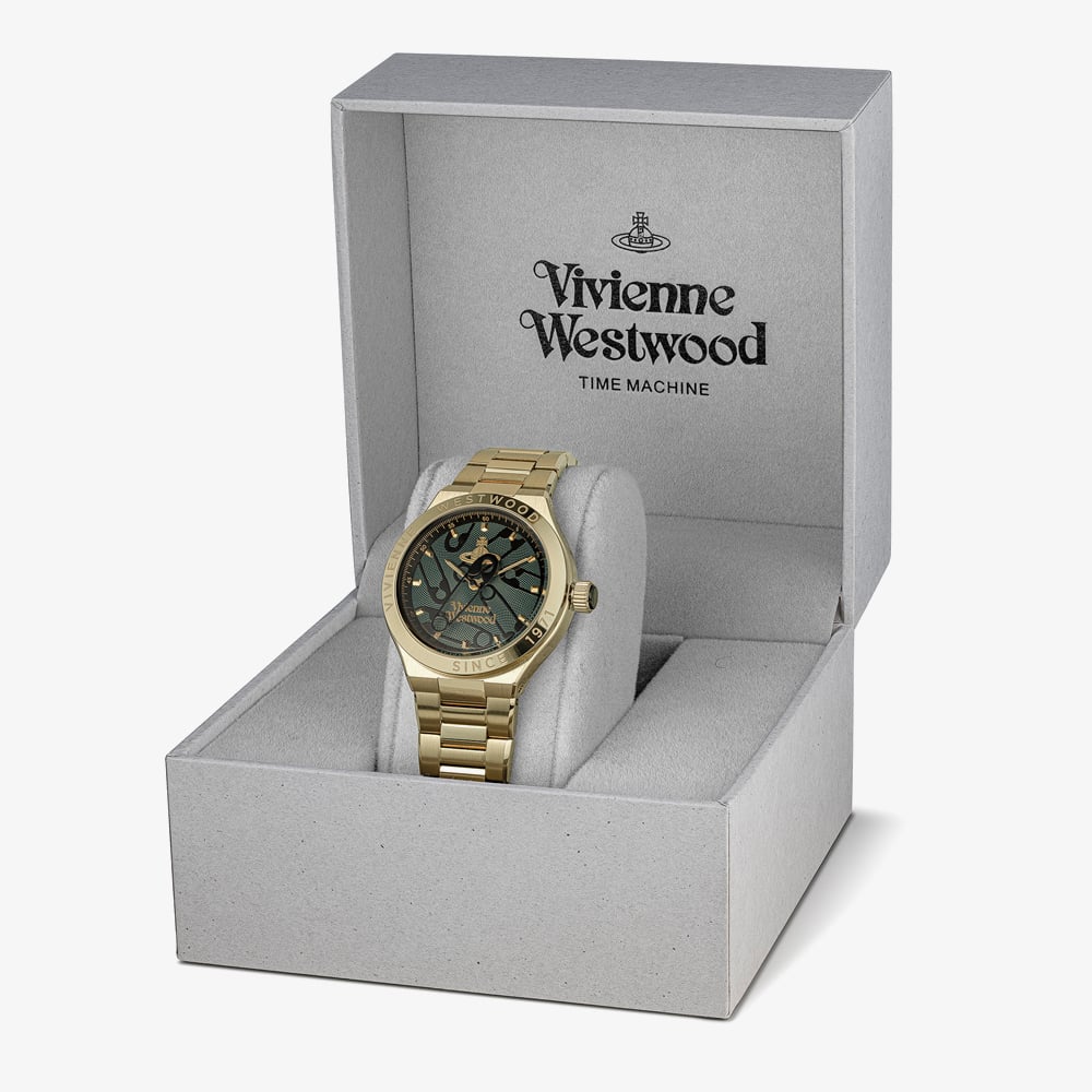 Vivienne Westwood Berwick Golden Paperclip Dial Bracelet Watch VV345GRGD