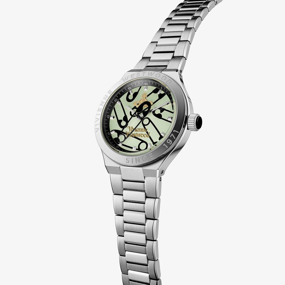 Vivienne Westwood Berwick Silver Paperclip Dial Bracelet Watch VV345LUMSL