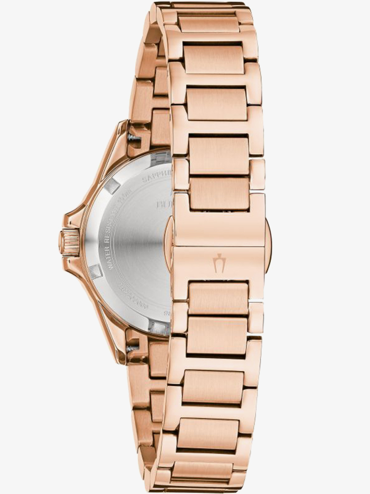 Bulova Ladies Marine Star Rose Gold Plated Watch 98R295