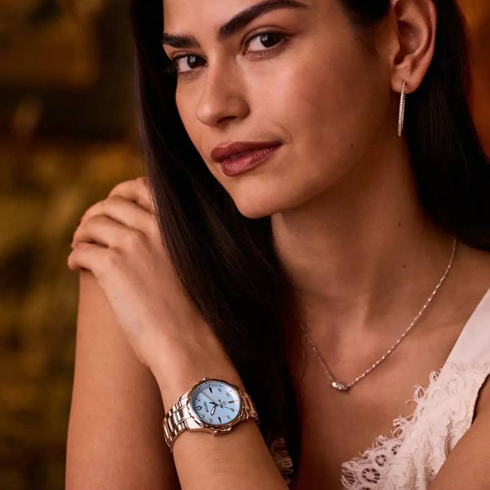 Bulova Marine Star Blue Mother Of Pearl Watch 96P248