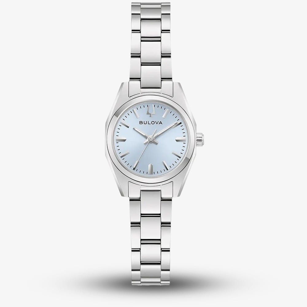House of Watches - Bulova Ladies Surveyor Light Blue Dial Stainless Steel Bracelet Watch 96L345