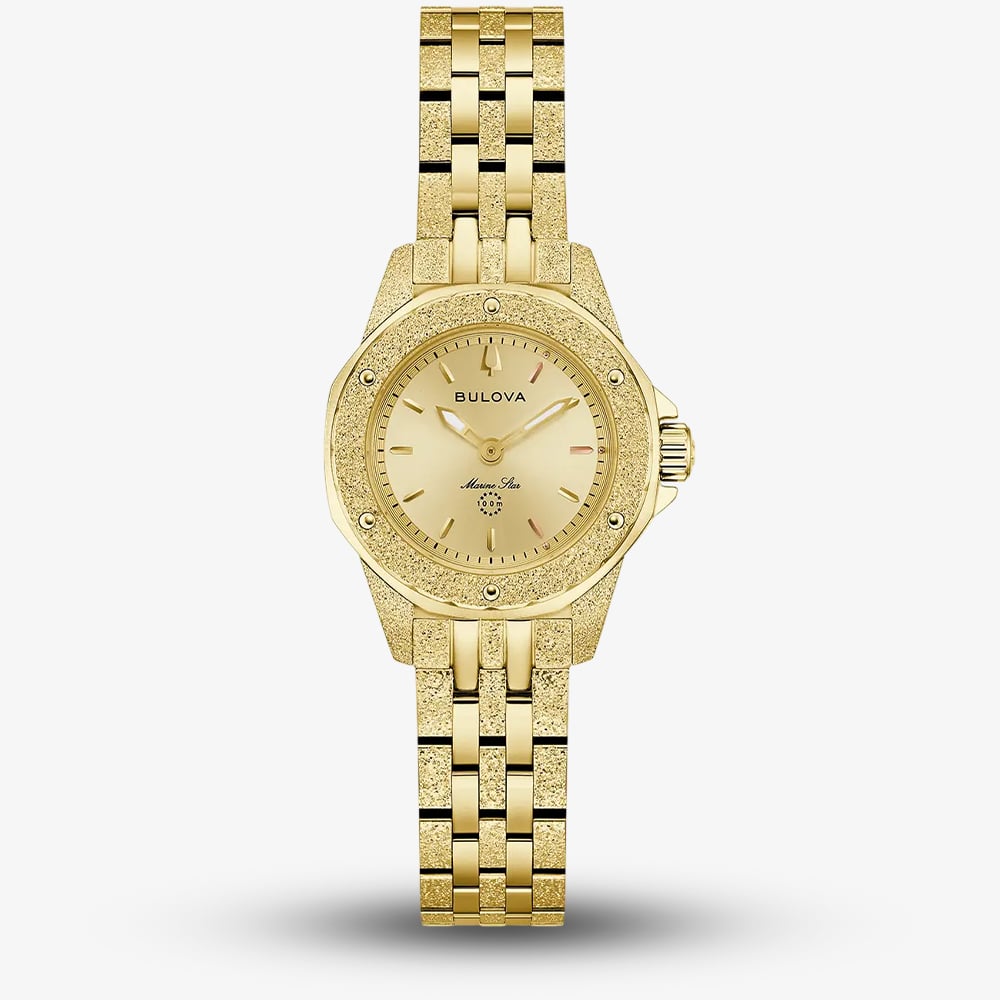 House of Watches - Bulova Ladies Marine Star Marc Anthony Gold Tone Bracelet Watch 97L192