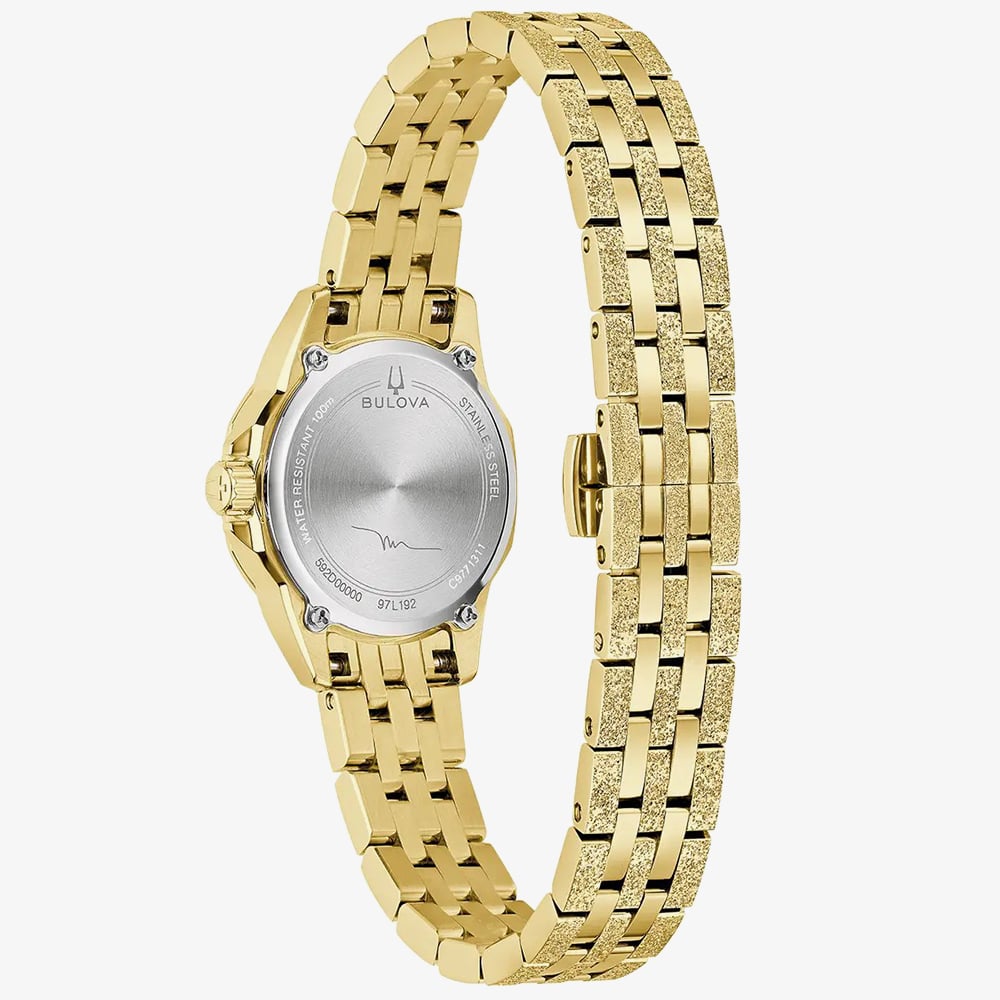 Bulova Ladies Marine Star Marc Anthony Gold Tone Bracelet Watch 97L192