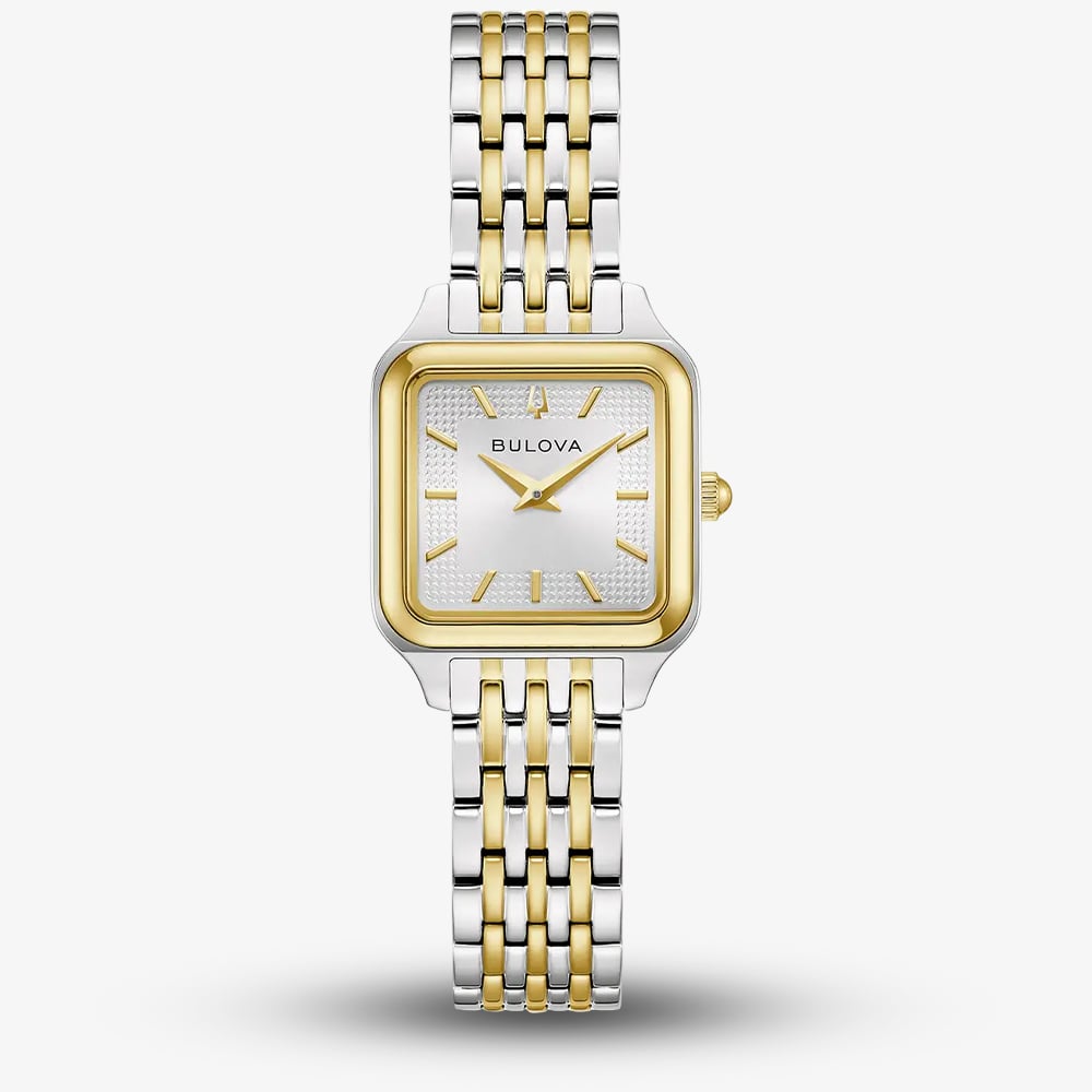 House of Watches - Bulova Ladies Sutton Square Two Colour Bracelet Watch 98L330